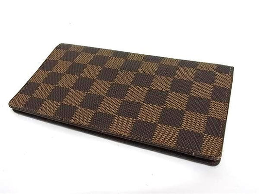 LOUIS VUITTON ルイヴィトン 長財布 ポルトバルールカルトクレディ N61823 エベヌ(ブラウン)系 ダミエ メンズ 二つ折り 美品
