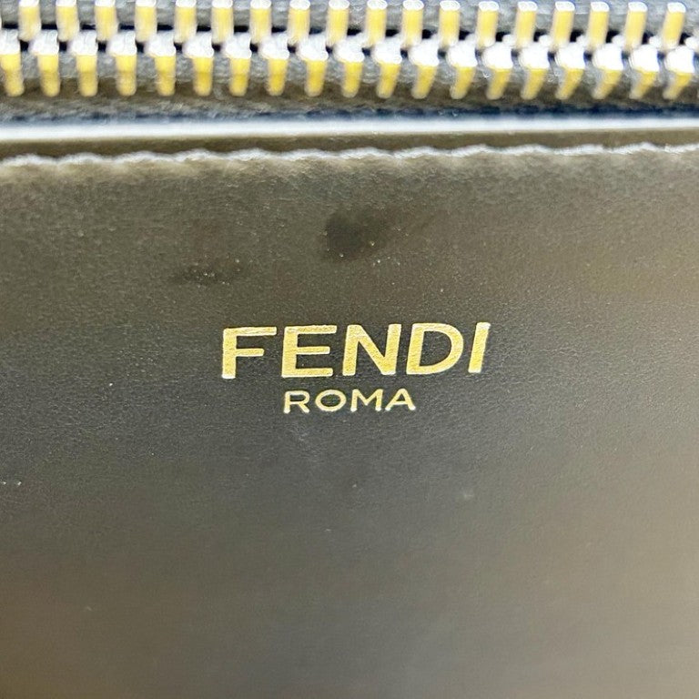 FENDI フェンディ ハンドバッグ セレリア ピーカブー アイシーユー スモール 7VA530 ブラック系 レザー ユニセックス 2WAY ショルダーバッグ シルバー金具 美品