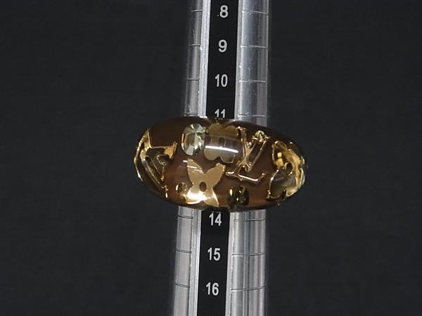 LOUIS VUITTON ルイヴィトン リング 指輪 バーグ アンクルージョンリング ブラウン レジン レディース 美品