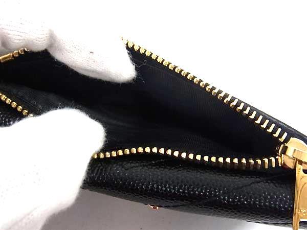 YVESSAINTLAURENT イヴサンローラン フラグメントケース コインケース カードケース カサンドラ 612808 ブラック レザー レディース YSL Vステッチ ゴールド金具 美品