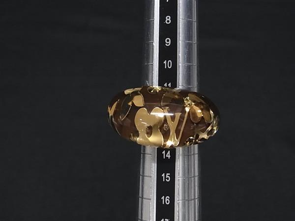 LOUIS VUITTON ルイヴィトン リング 指輪 バーグ アンクルージョン M65308 ブラウン クリア レジン レディース 美品