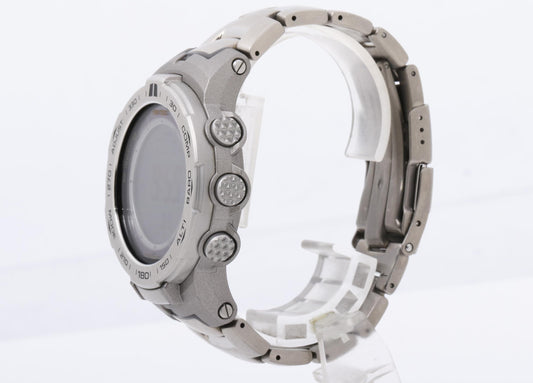 CASIO カシオ 時計 プロトレック トリプルセンサー スリムライン PRW3100T7JF シルバー ステンレス チタン メンズ デジタル