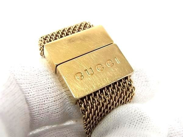 GUCCI グッチ ブレスレット ゴールド系 メタル レディース メッシュ 美品