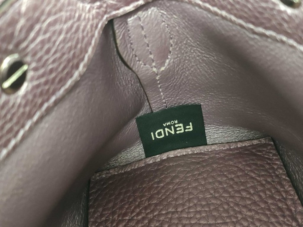 FENDI フェンディ ハンドバッグ バイザウェイ ミニ セレリア 8BS098 メタリックパープル系 レザー レディース 2WAY ショルダーバッグ シルバー金具 美品