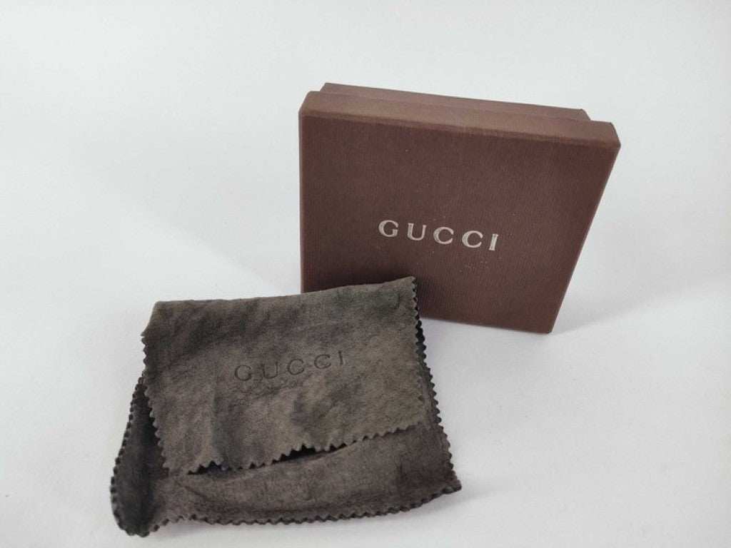 GUCCI グッチ バングル Gロゴ ボルドー ゴールド系 メタル リザード型押しレザー レディース Gモチーフ 美品