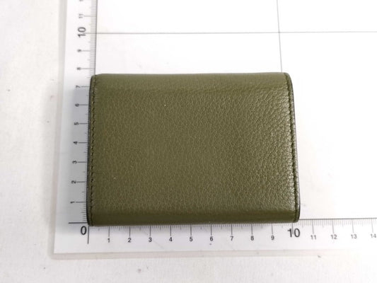 GUCCI グッチ 三つ折り財布 コンパクトウォレット 736151 グリーン系 レザー ユニセックス エンボスロゴ ミニウォレット