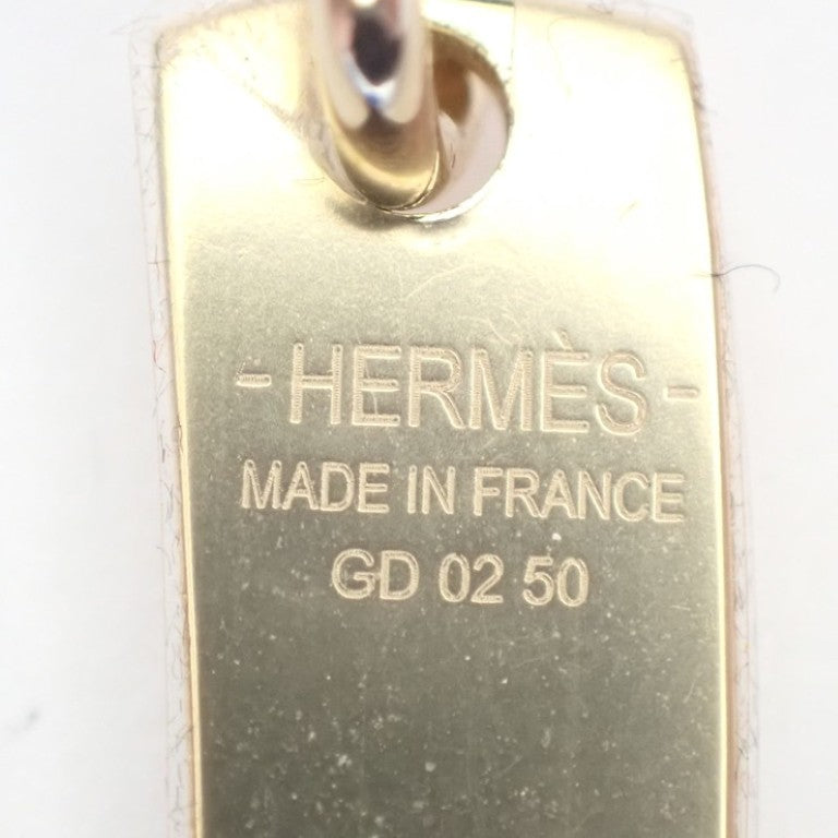 HERMES エルメス ネックレス アミュレット マロキニエ ゴールド ブラウン系 メタル バッファローホーン レディース ブーツモチーフ 超美品