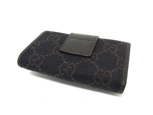GUCCI グッチ キーケース 6連キーケース 74212 ダークブラウン系 GGキャンバス レザー ユニセックス 超美品