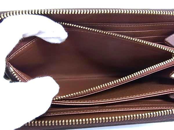 LOUIS VUITTON ヴィトン 財布 ジッピーウォレット M42616 ブラウン モノグラム ユニセックス ラウンドファスナー 長財布 ゴールド金具 美品