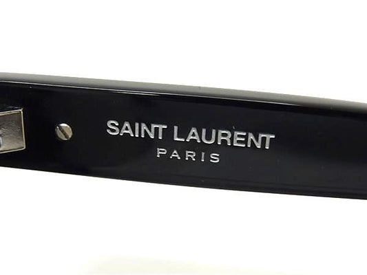 SAINT LAURENT サンローラン サングラス YSLロゴ SL M38/K ブラック クリアグレー プラスチック ユニセックス 美品
