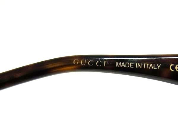 GUCCI グッチ サングラス GG0404S ブラウン クリアグリーン プラスチック ユニセックス べっ甲調 美品