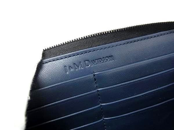 J&M DAVIDSON ジェイアンドエムデヴィッドソン 長財布 ブラック系 レザー ユニセックス ラウンドファスナー シルバー金具 新品未使用展示品