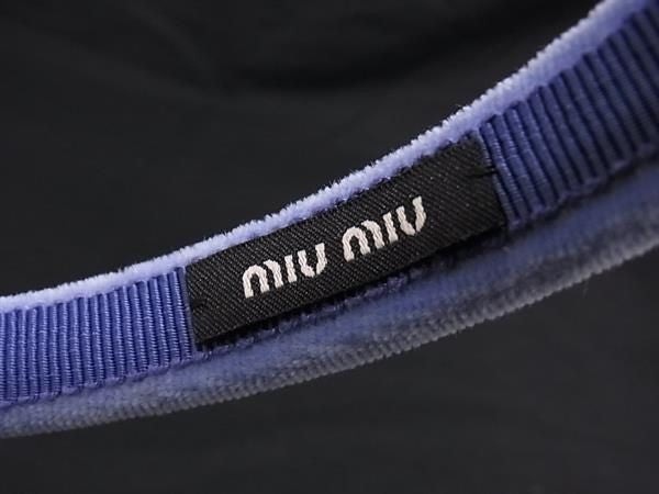 miumiu ミュウミュウ カチューシャ ブルー系 ベルベット レディース パール 新品未使用展示品