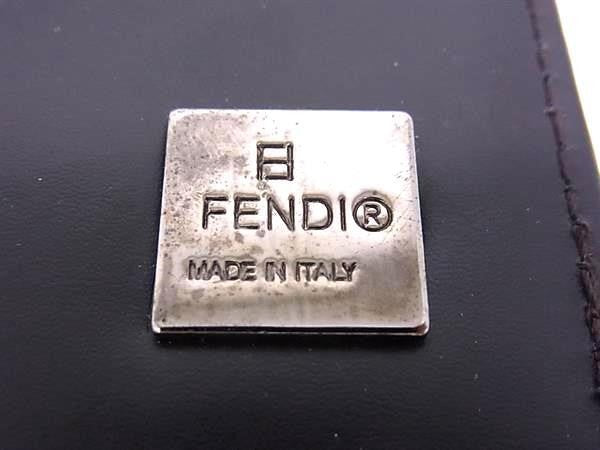 FENDI フェンディ 三つ折り 財布 ズッカ 8M0023 ブラウン系 キャンバス レザー ユニセックス 美品