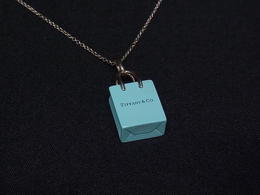 TIFFANY&Co ティファニー ネックレス ティファニーブルー系 SV925 レディース ショッパーモチーフ 美品