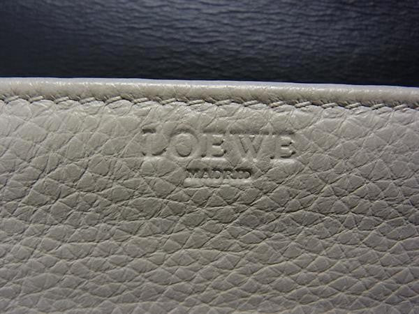 LOEWE ロエベ 長財布 アマソナ ベージュ系 レザー レディース 二つ折り アナグラム 美品