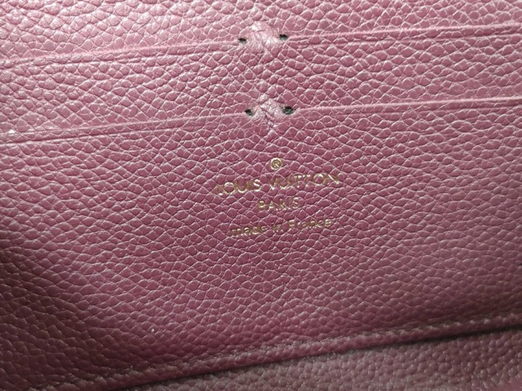 LOUIS VUITTON ルイヴィトン 長財布 ジッピーウォレット M62214 レザン(パープル系) モノグラム アンプラント レディース ラウンドファスナー ゴールド金具 美品