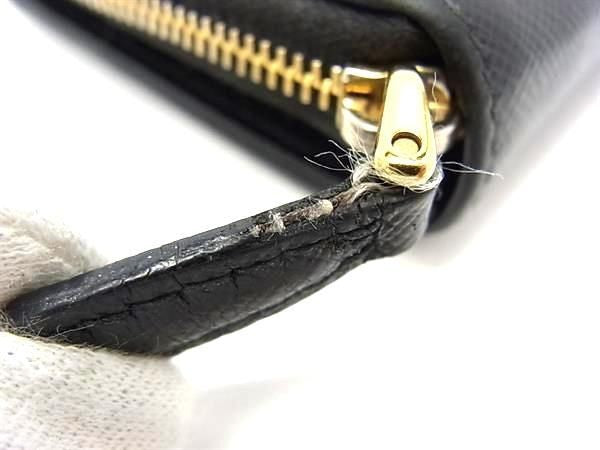 PRADA プラダ 二つ折り財布 コンパクトウォレット 1ML036 ブラック系 サフィアーノレザー レディース ゴールド金具 美品