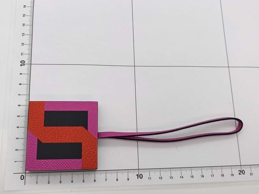 HERMES エルメス バッグチャーム レトル オ カレ マルチカラー系 レザー レディース キーホルダー 超美品