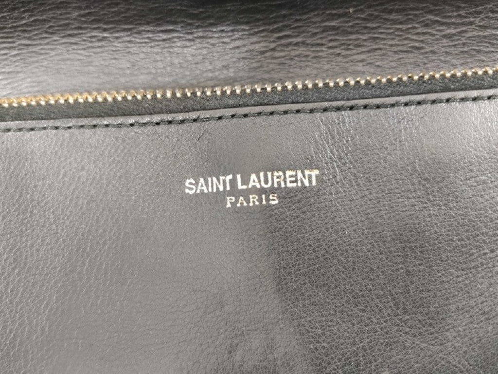 Saint Laurent サンローラン 長財布 Yライン 314995 ブラウン系 レザー レディース 二つ折り ゴールド金具 美品