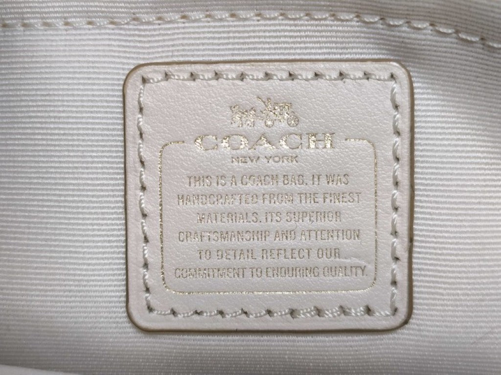 COACH コーチ ハンドバッグ ミニブレイクキャリオール F37635 ホワイト系 レザー レディース 2WAY ゴールド金具 美品