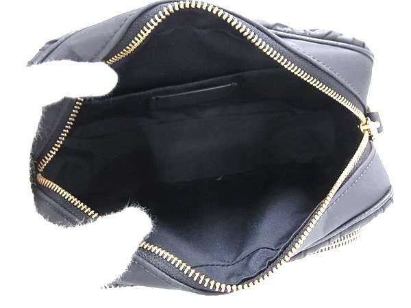 COACH コーチ ショルダーバッグ C4095 ネイビー レザー ナイロン レディース ギャザー ゴールド金具 超美品