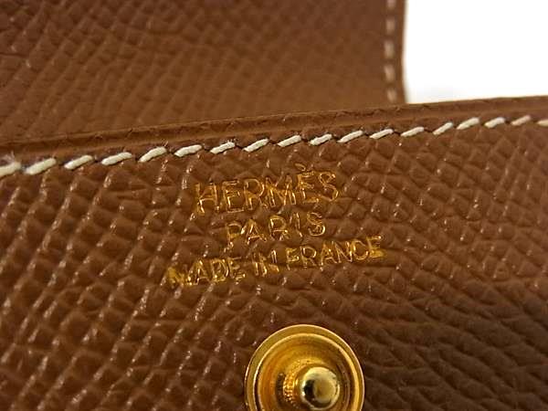 HERMES エルメス ポストイットケース 付箋ケース アラジフ ブラウン ヴォーエプソン レディース ゴールド金具 美品