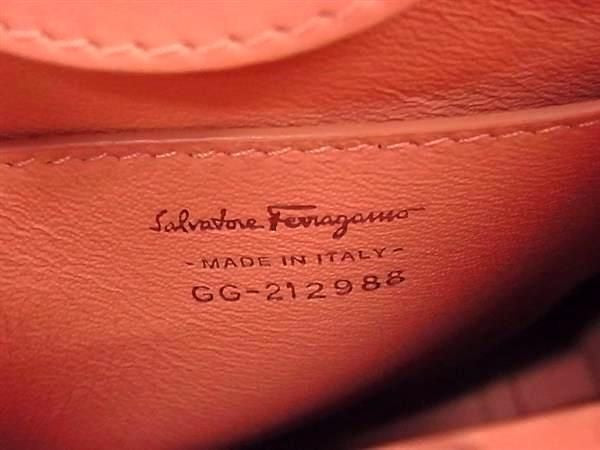 SALVATORE FERRAGAMO フェラガモ ハンドバッグ ヴァラリボン ヴィヴァ GG-212988 ピンク系 レザー レディース 2WAY ショルダーバッグ 美品