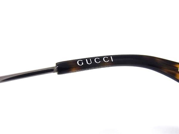 GUCCI グッチ サングラス アビエイター GG0062S シルバー ブラウン系 メタル プラスチック レディース ティアドロップ べっ甲調 美品