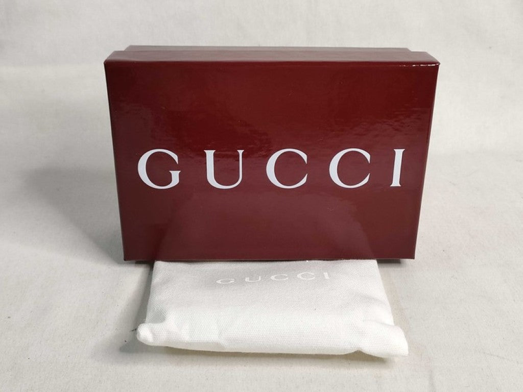 GUCCI グッチ キーケース 771156 ブラック系 レザー メンズ ロゴ 6連 シルバー金具 美品