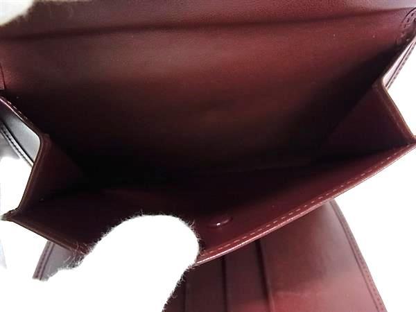 Cartier カルティエ 財布 マストライン ボルドー レザー レディース 三つ折り 財布 美品