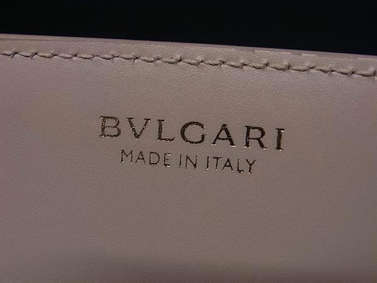 BVLGARI ブルガリ 財布 ブルガリブルガリ 288278 ベージュ系 ゴールド系 レザー レディース ロゴクリップ 二つ折り 長財布 美品
