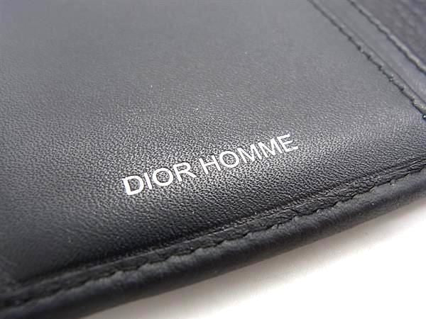 DIOR ディオール カードケース DIOR HOMME ディオールオム ブラック系 レザー メンズ CDロゴ シルバー金具 超美品