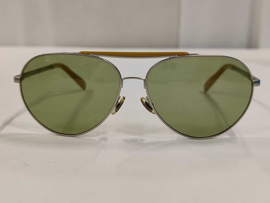 GUCCI グッチ サングラス GG1905/S グリーン系 シルバー メタル リザード型押しレザー メンズ ティアドロップ 美品