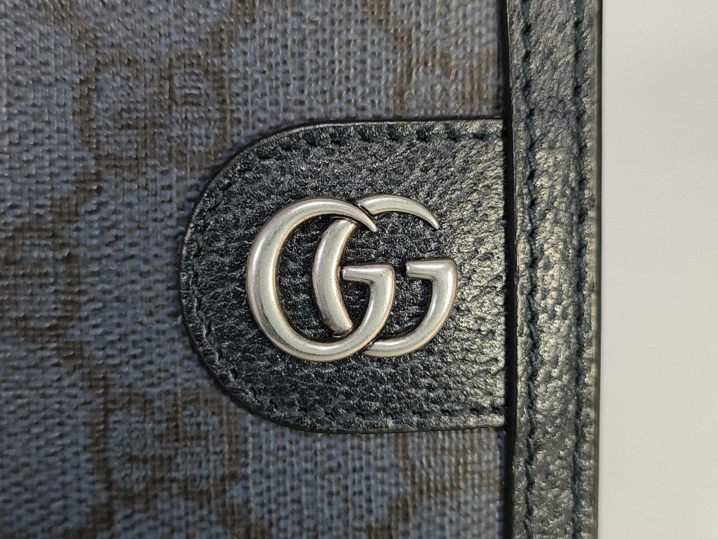 GUCCI グッチ 財布 GGスプリーム 732016 ブラック PVC レザー メンズ シルバー金具 超美品