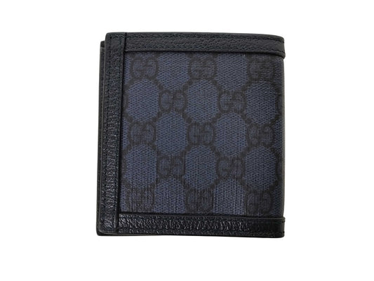 GUCCI グッチ 財布 GGスプリーム 732016 ブラック PVC レザー メンズ シルバー金具 超美品