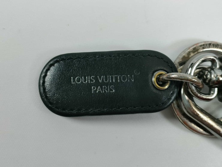 LOUIS VUITTON ルイヴィトン キーホルダー LV シグネチャー チェーン M00927 ブラック シルバー モノグラムエクリプス×メタル ユニセックス キーリング シルバー金具