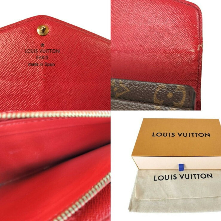 LOUIS VUITTON ルイヴィトン 長財布 ポルトフォイユサラ M62236 ブラウン×コクリコ モノグラム・キャンバス レディース フラップウォレット ゴールド金具