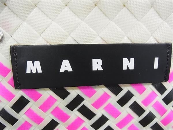 MARNI マルニ ハンドバッグ マーケットシリーズ ミニ ビーンズ バッグ SHMH0117A0 ベージュ系×ブラック系×ピンク系 マルチカラー ポリプロピレン レディース トートバッグ 新品未使用展示品