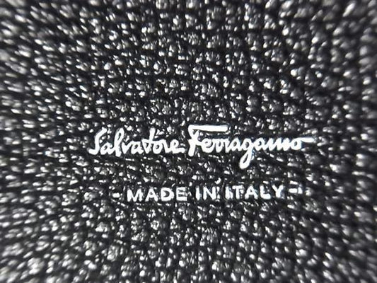 Salvatore Ferragamo フェラガモ ハンドバッグ エイミー ブラック フェルト レザー レディース スタッズ シルバー金具 超美品