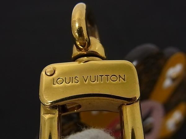 LOUIS VUITTON ルイヴィトン キーホルダー ポルトクレ ファン フェイス ライオン M68475 ブラウン系 モノグラム ユニセックス スタッズ