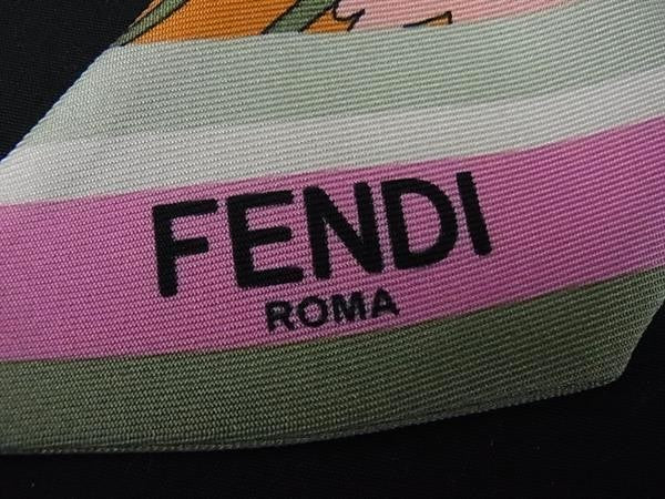 FENDI フェンディ リボンスカーフ ラッピー FXT011 マルチカラー シルク100% レディース 花柄 フラワー