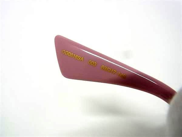 GUCCI グッチ サングラス インターロッキングG GG0818SA ゴールド ピンク メタル レディース 美品