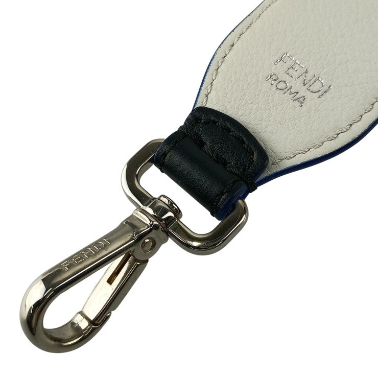 FENDI フェンディ ストラップ STRAP YOU KARLITO ストラップ ユー カーリト 8AV077 5R7 ブラック系 レザー ファー レディース ショルダーストラップ シルバー金具 美品