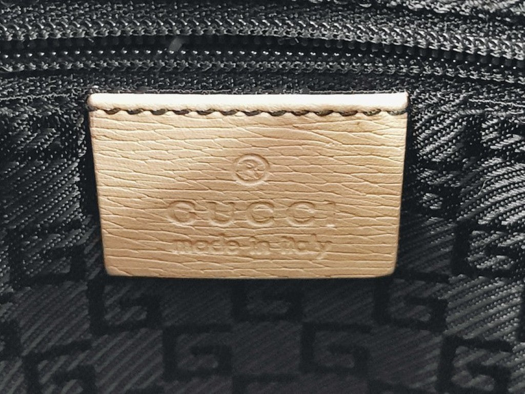 GUCCI グッチ ショルダーバッグ 001 4204 ベージュ系 レザー レディース ワンハンドル 美品