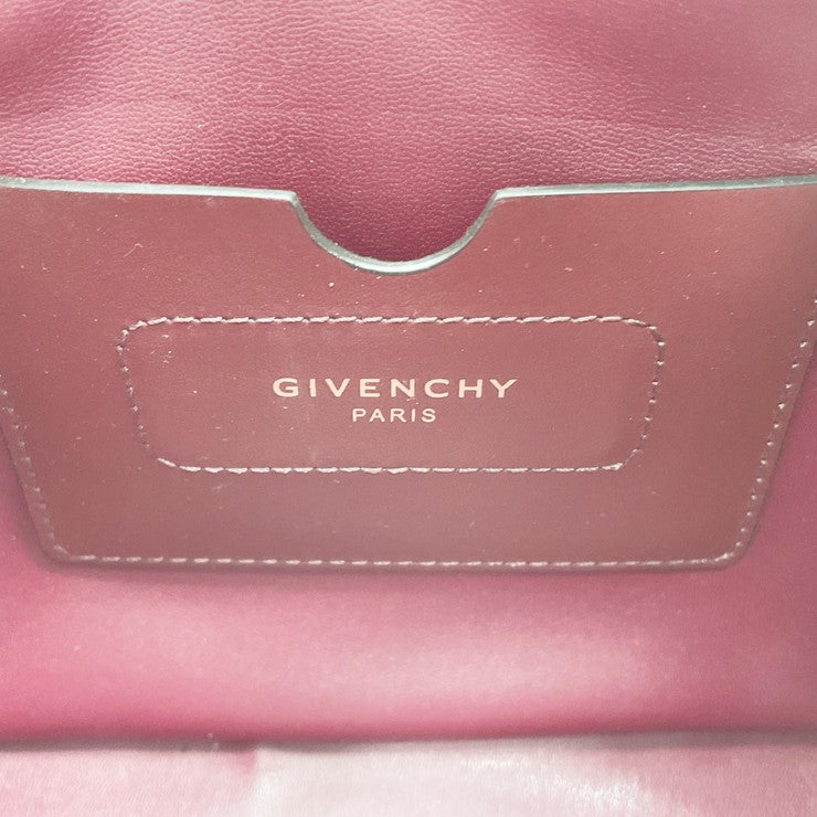 GIVENCHY ジバンシィ ショルダーバッグ ボンド ベージュ×ボルドー系 キャンバス×レザー レディース カメラバッグ ゴールド金具 美品