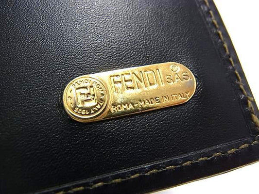 FENDI フェンディ 財布 ペカン 2251 01445 068 カーキ系 PVC レザー メンズ 二つ折り 財布 美品