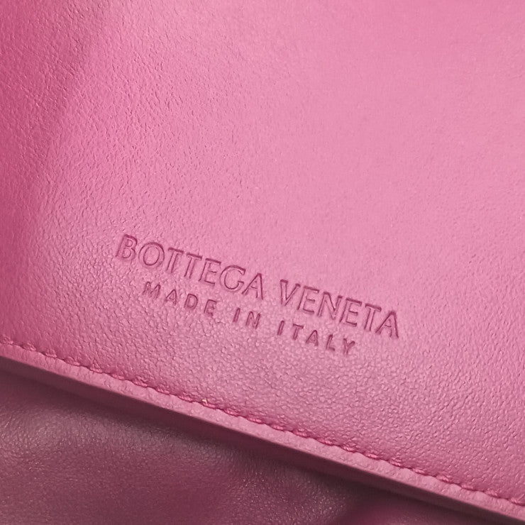 BOTTEGA VENETA ボッテガヴェネタ ショルダーバッグ BEAK ビーク 666531 パープル系 レザー レディース 2WAY ゴールド金具 美品