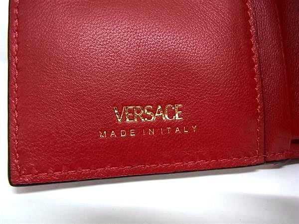VERSACE ヴェルサーチェ 二つ折り財布 メデューサ 1005564 レッド系 レザー レディース 新品未使用展示品