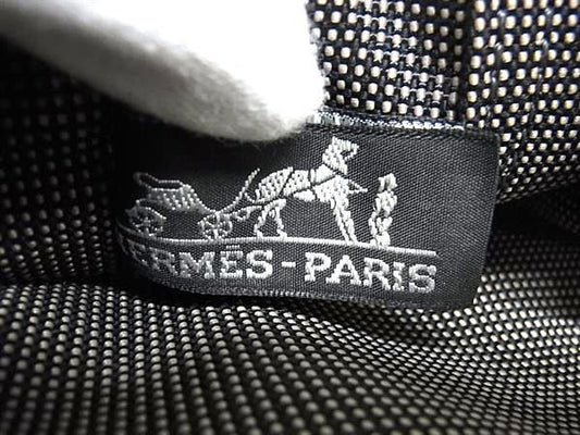 HERMES エルメス トートバッグ エールライン トートMM グレー キャンバス ユニセックス シルバー金具 美品